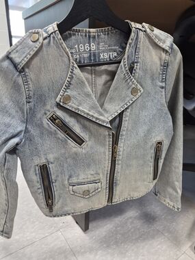 GAP Light Blue Wash Kids' Denim Moto Jacket